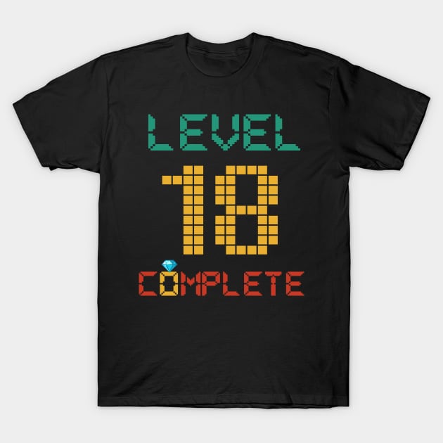 Level 18 Complete Vintage Gift Shirt Celebrate 18th Wedding T-Shirt by Simpsonfft